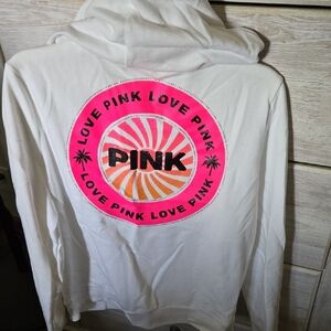 White Hoodie with Pink Graphic